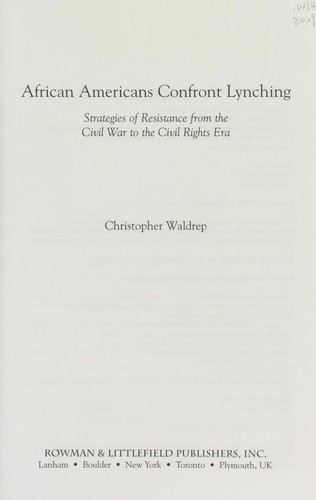 African Americans confront lynching
