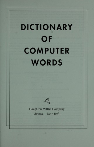 Dictionary of computer words