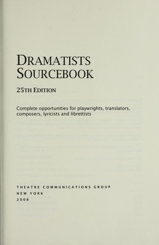 Dramatists Sourcebook
