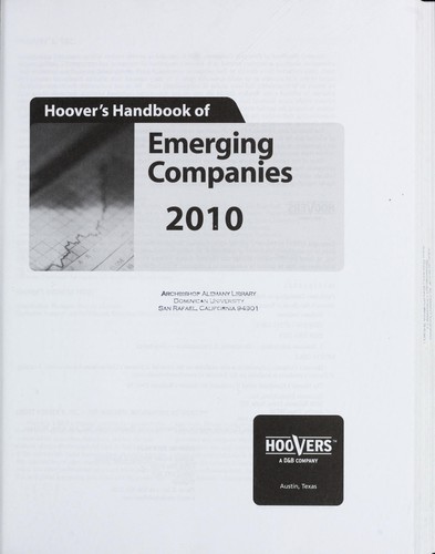 Hoover's handbook of emerging companies 2010