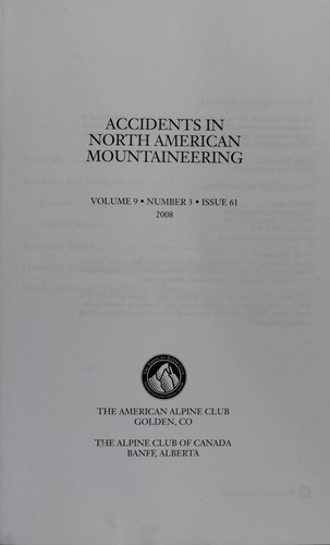 Accidents in North American Mountaineering
