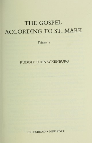 The Gospel according to St. Mark