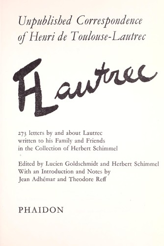 Unpublished correspondence of Henri de Toulouse-Lautrec
