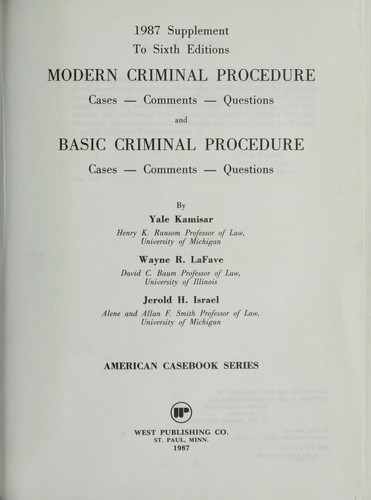 1987 Supplement to the Sixth Edition