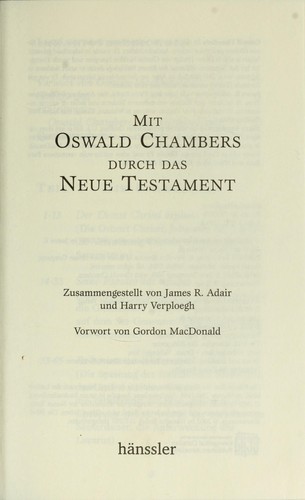 Mit Oswald Chambers durch das Neue Testament