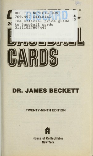 The Official 2009 Price Guide to Baseball Cards