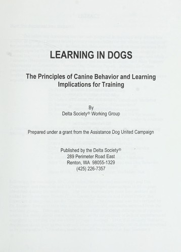 Learning in Dogs
