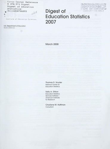 Digest of Education Statistics 2007