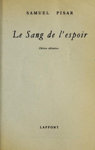 Le sang de l'espoir