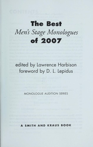 The Best Men's Stage Monologues of 2007