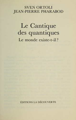 Le cantique des quantiques
