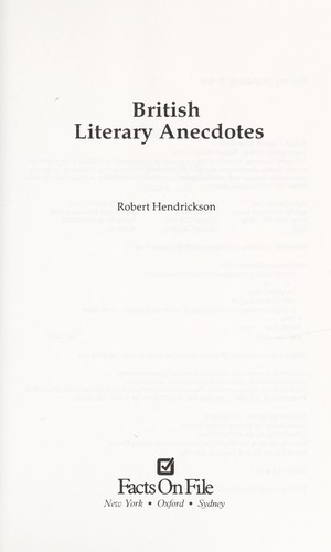 British literary anecdotes