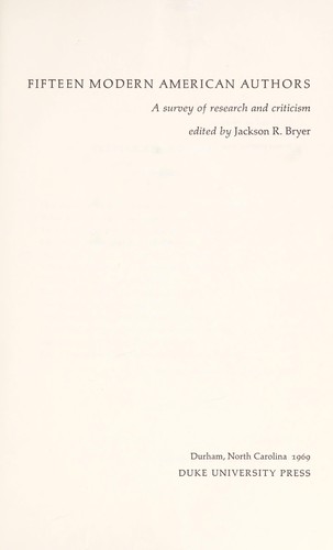 Fifteen modern American authors