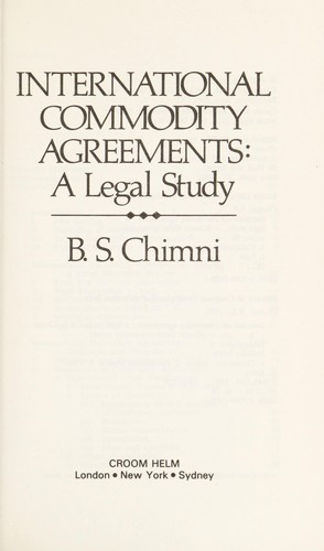 International commodity agreements