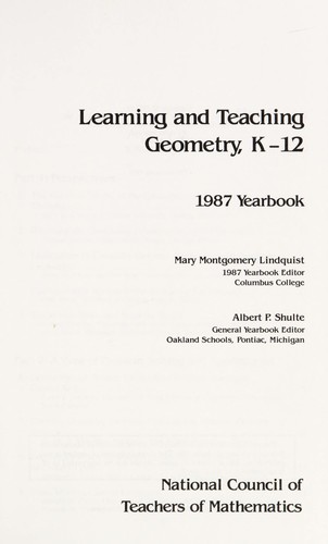 Learning and Teaching Geometry, K-12