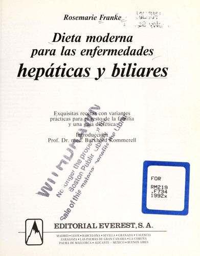 Dieta Moderna Para Las Enfermedades Hepaticas Y  Biliares Pap