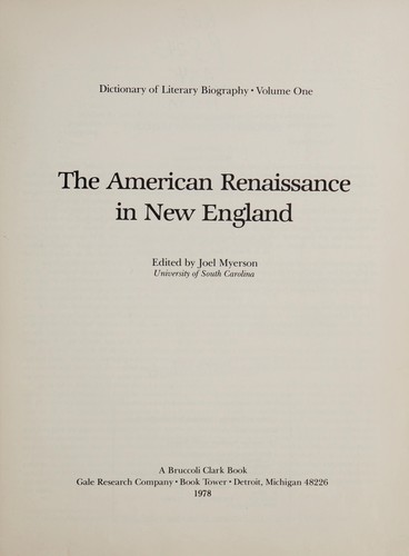 The American renaissance in New England