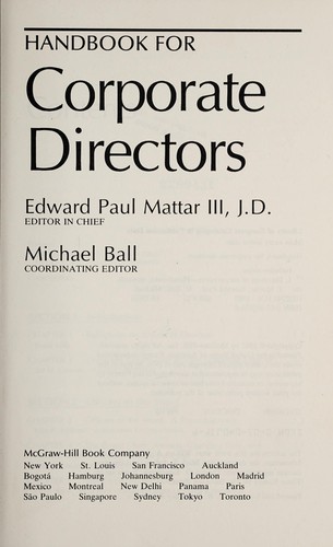 Handbook for corporate directors