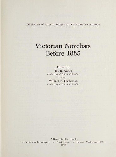Victorian Novelists Before 1885