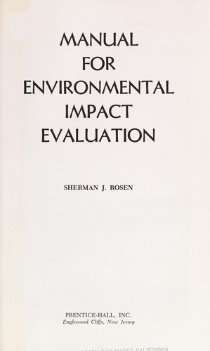 Manual for environmental impact evaluation