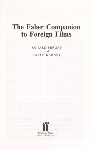 The Faber companion to foreign films