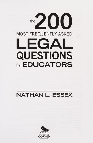 The 200 most frequently asked legal questions for educators