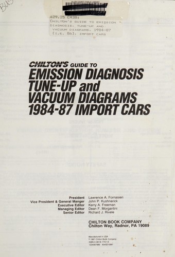 Chilton's Guide to Emission Diagnosis Tune-Up and Vacuum Diagrams 1984-87 Import Cars