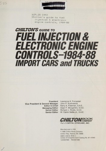Chilton's Guide to Fuel Injection & Electronic Engine Controls, 1984-88