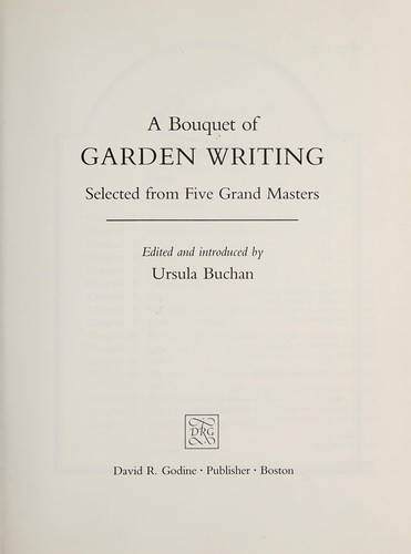 A bouquet of garden writing