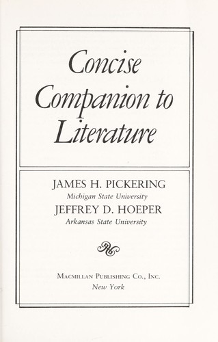 Concise companion to literature