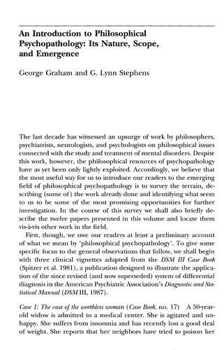 Philosophical Psychopathology