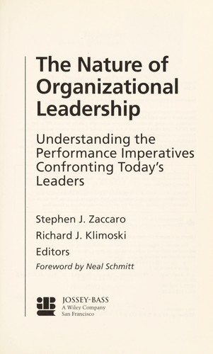 The Nature of Organizational Leadership