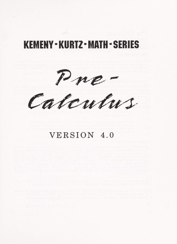 Pre-calculus