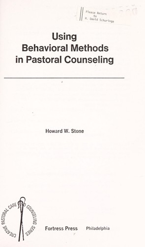 Using behavioral  methods in pastoral counseling