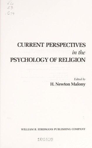 Current Perspectives in the Psychology of Religion