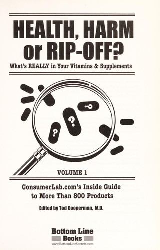 Health, Harm or Rip-off?
