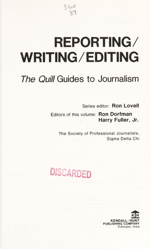 Reporting/Writing/Editing