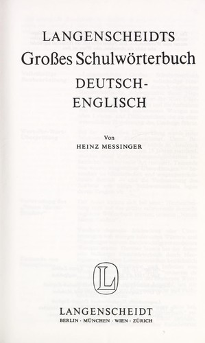 Langenscheidts Grosses Schulwörterbuch