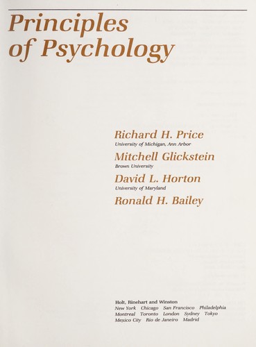 Principles of psychology