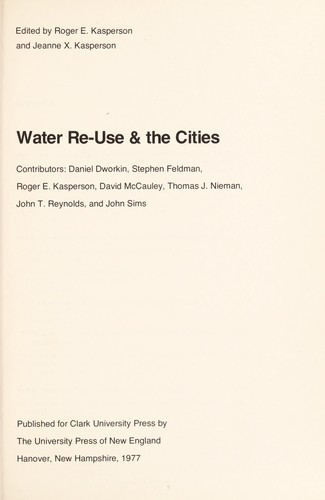 Water re-use & the cities