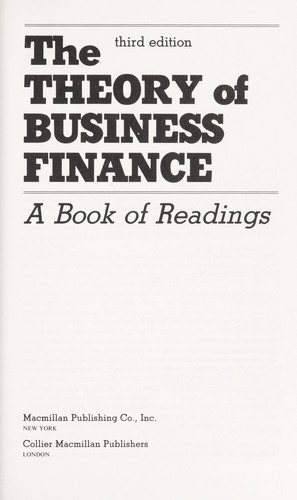 The Theory of business finance