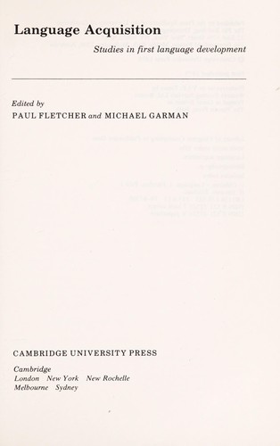 Language acquisition
