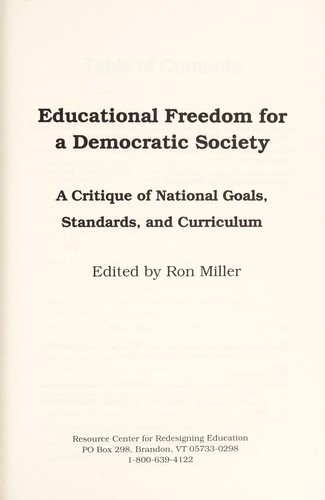 Educational freedom for a democratic society