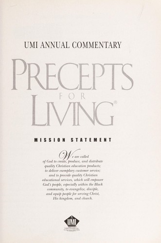 Precepts for Living Annual Commentary 2009-2010