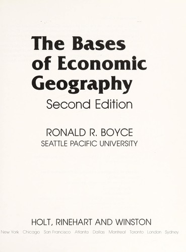 The Bases of Economic Geography