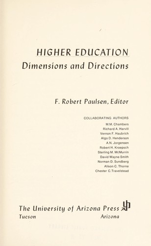 Higher Education: Dimensions and Directions