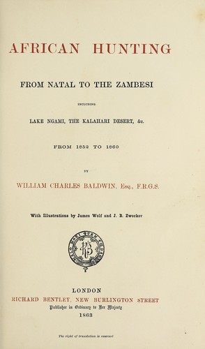 African hunting, from Natal to the Zambesi
