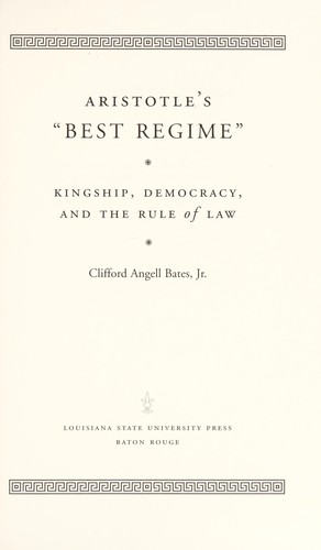 Aristotle's "best regime"