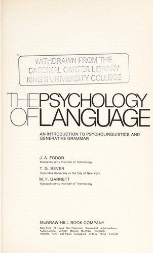 The psychology of language