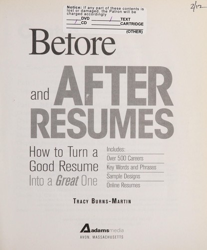 Before and After Resumes